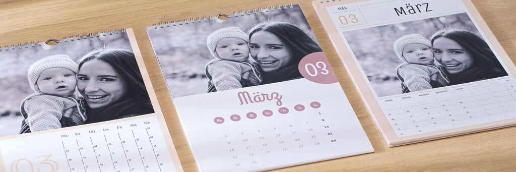 CEWE Wandkalender mit neuem Kalendarium mit grosser Monatszahl.